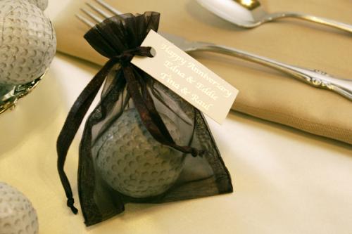 Chocolate Golf Ball Organza bag