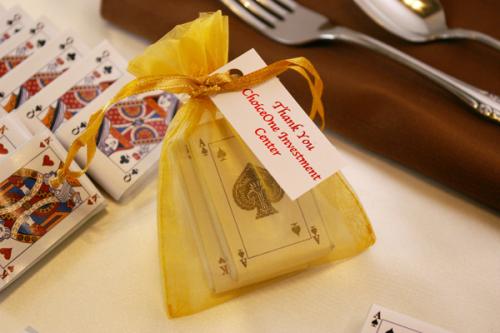 Chocolate Playing Cards Organza Bag